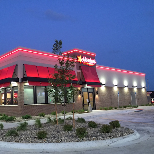Image of Hardee's after construction.