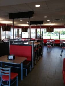 Image of Hardee’s Restaurant, Freemont, NE after construction.