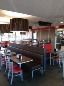 Image of Hardee’s Restaurant, Freemont, NE after construction.